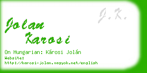 jolan karosi business card