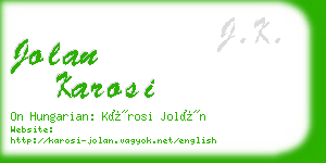 jolan karosi business card